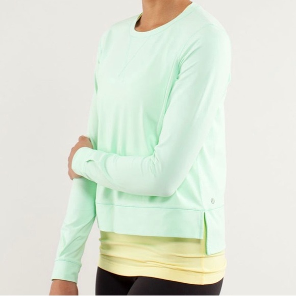 Lululemon Run: Warm Up Crew Fresh Teal (Mint Green) Size 8 - Picture 7 of 7